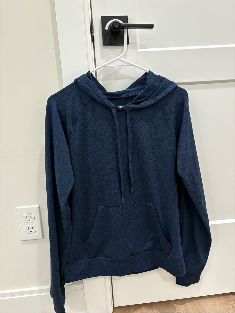 Quince Flow knit Pullover Hoodie in Heather Deep Navy Size Small